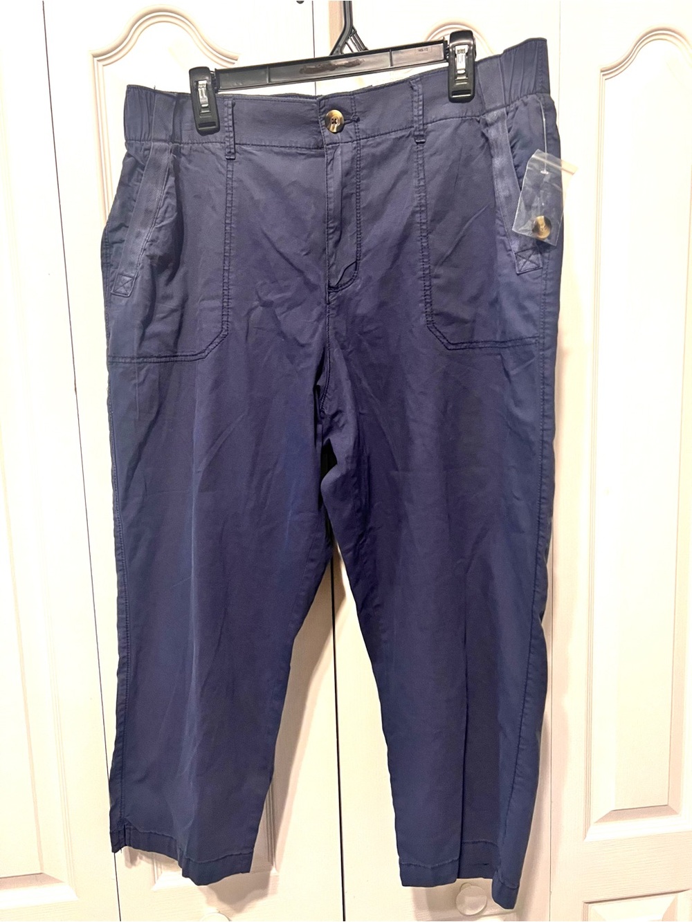 Sonoma-NWT-Navy Blueish Gray Women's XL Short/Capri Chino Casual Stretch Pants
